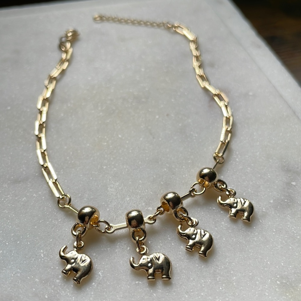 Elephant Paperclip Anklet --New!